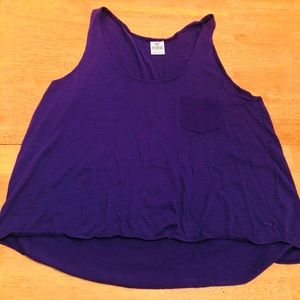 Pink blousy tank top embroidered pup on front Sz L